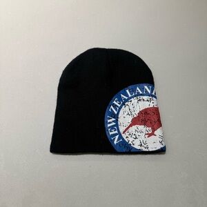 Black Beanie skull cap with New Zealand Emblem